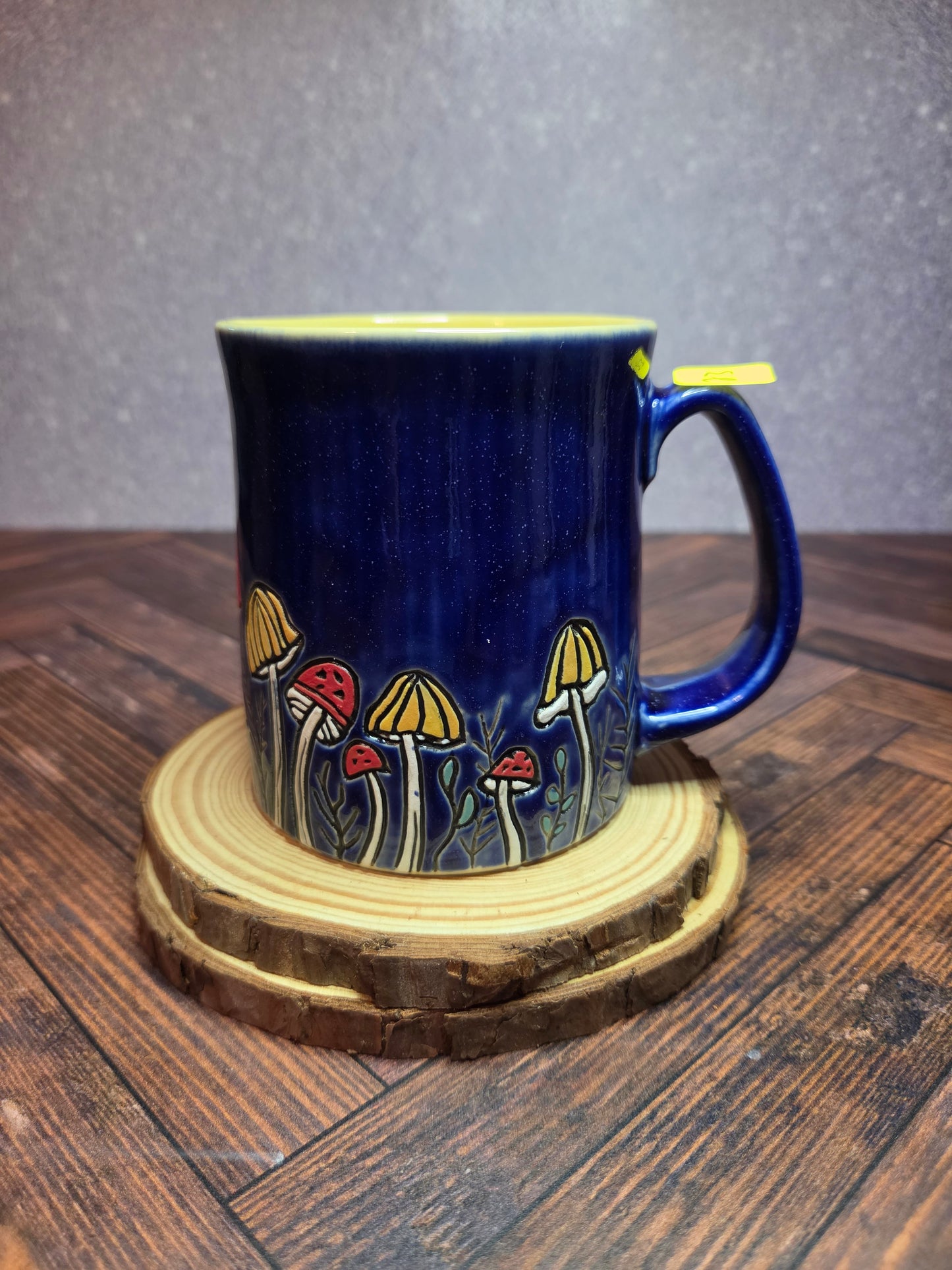 23. Raining on Mushrooms, Carved Mug 14oz